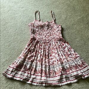 Angie Pink and White Smocked Tiered Sundress